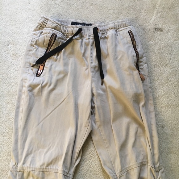 Beige sweatpants with scrunched pant legs - Picture 2 of 5